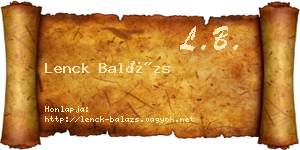 Lenck Balázs névjegykártya