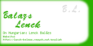 balazs lenck business card